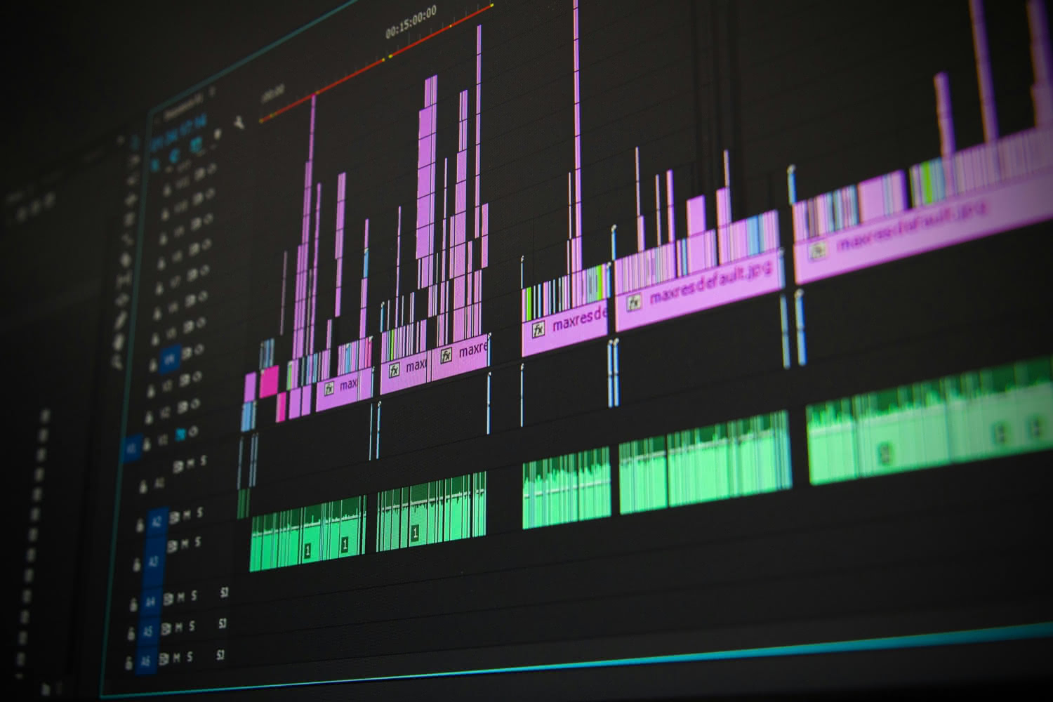 A computer screen displaying Avid video editing software.